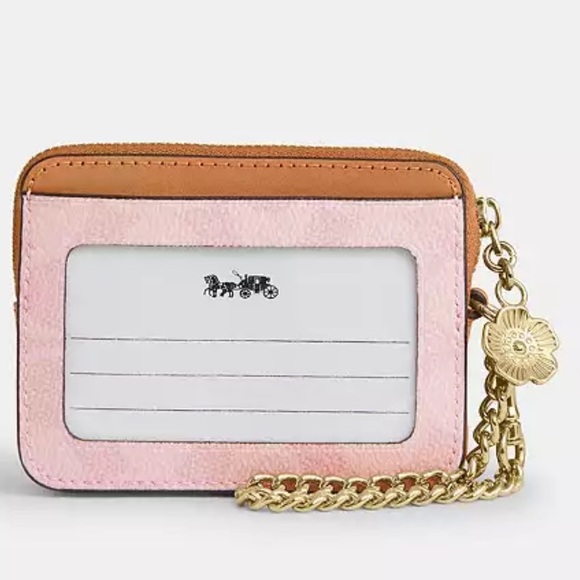 🌸Coach Powder Pink Zip Card Case Wallet - Picture 3 of 6